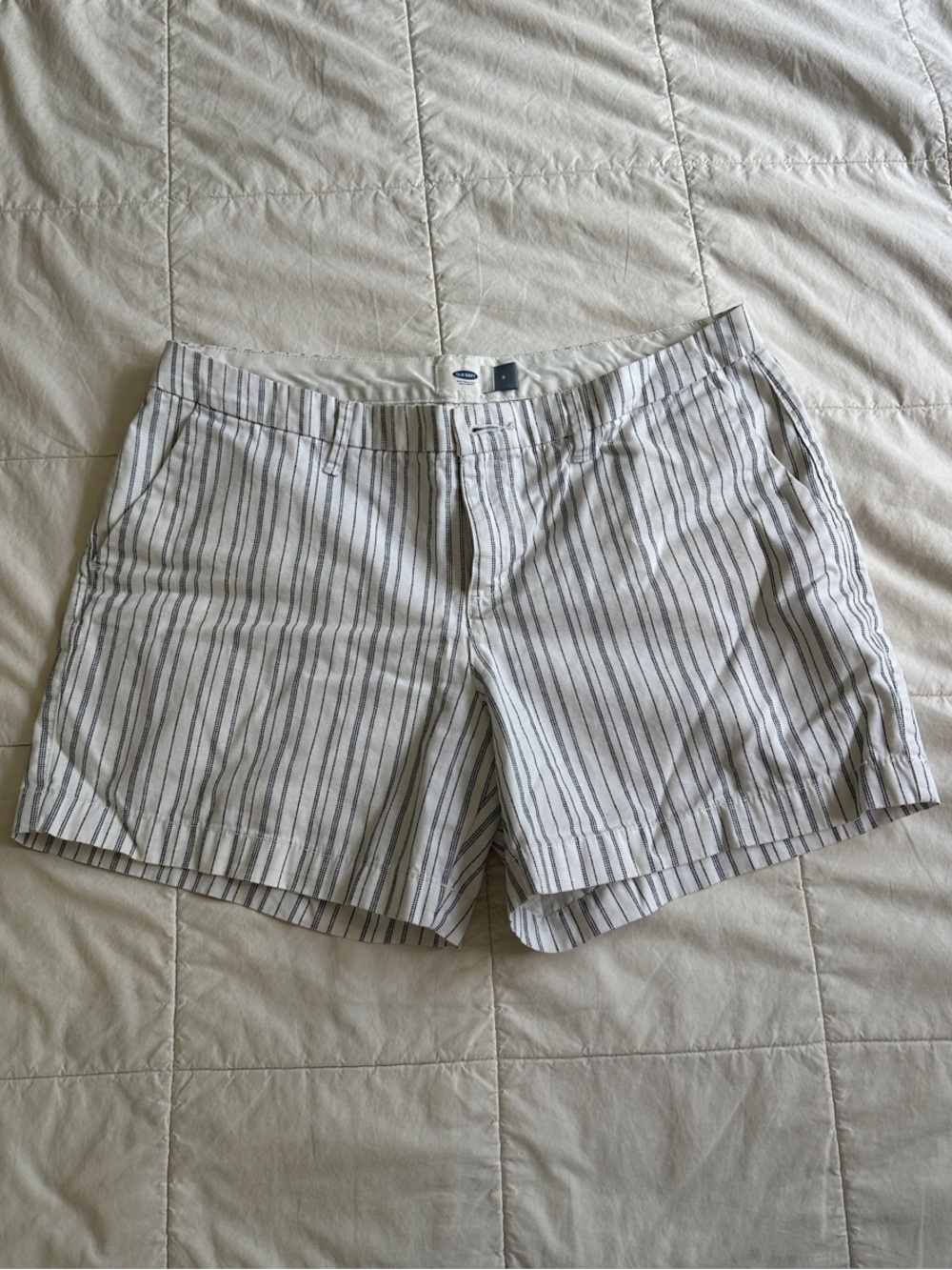 Striped Cotton Women’s Shorts - White/Black